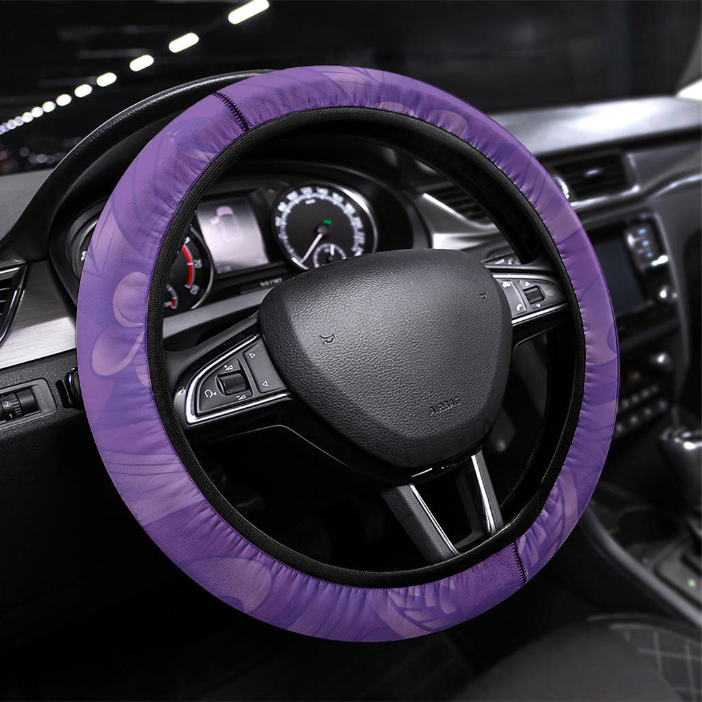 Lupus Awareness Month Steering Wheel Cover Polynesian Style LT05 Universal Fit Lilac - Polynesian Pride