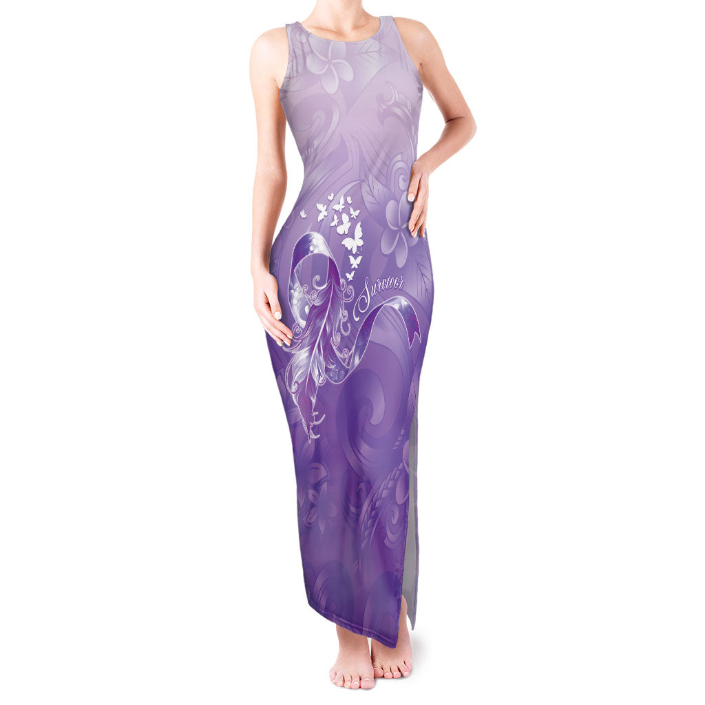 Lupus Awareness Month Tank Maxi Dress Polynesian Style LT05 Women Lilac - Polynesian Pride