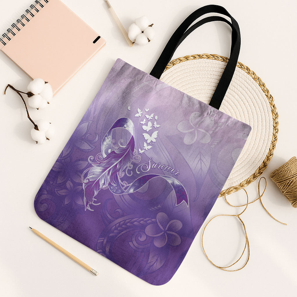 Lupus Awareness Month Tote Bag Polynesian Style LT05 Black Strap One Size Lilac - Polynesian Pride