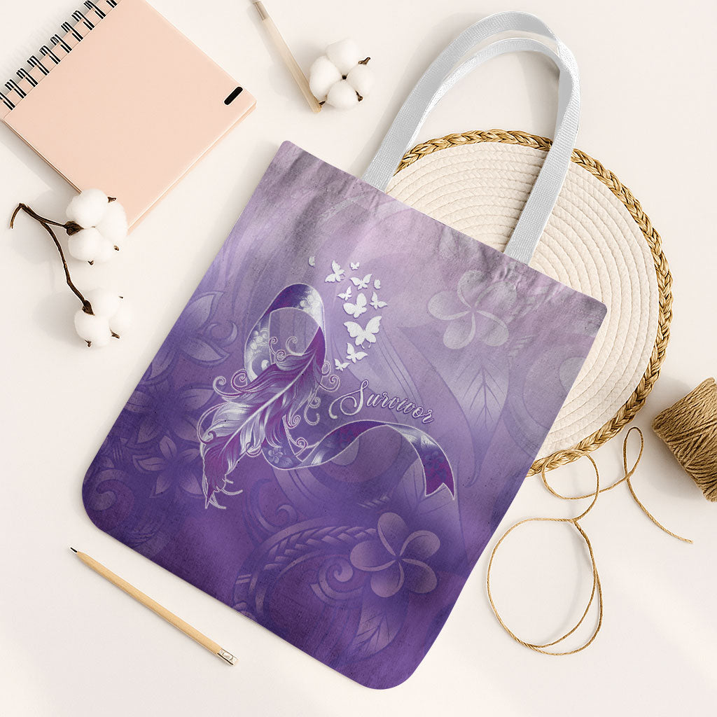 Lupus Awareness Month Tote Bag Polynesian Style LT05 White Strap One Size Lilac - Polynesian Pride