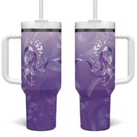 Lupus Awareness Month Tumbler With Handle Polynesian Style LT05 One Size: 40 oz Lilac - Polynesian Pride