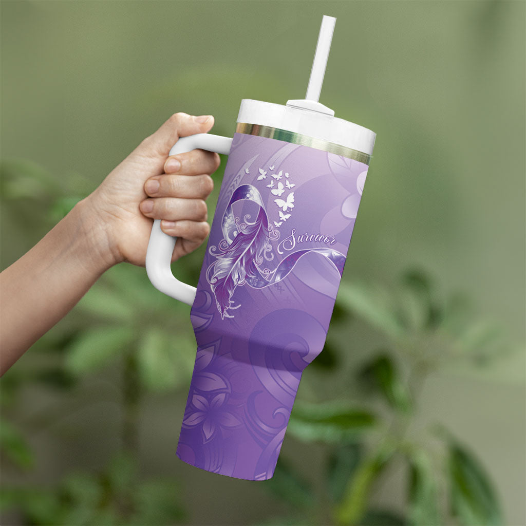 Lupus Awareness Month Tumbler With Handle Polynesian Style LT05 - Polynesian Pride