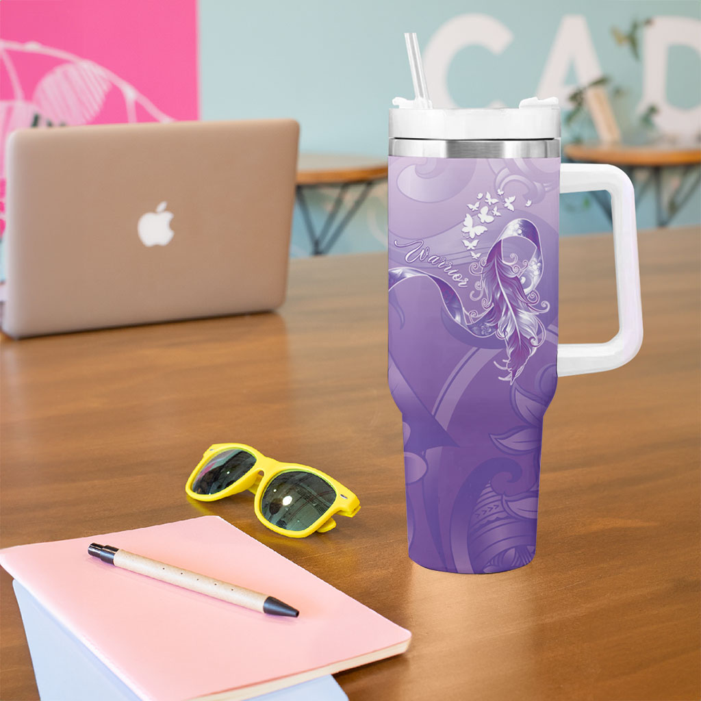 Lupus Awareness Month Tumbler With Handle Polynesian Style LT05 - Polynesian Pride