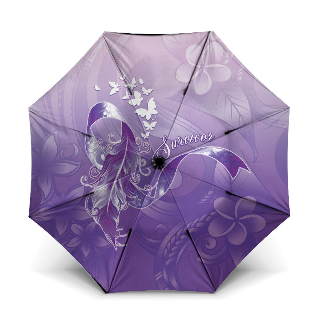 Lupus Awareness Month Umbrella Polynesian Style LT05 One Size Folded 11.42 inch Opened Diameter 37.4 inch Lilac - Polynesian Pride