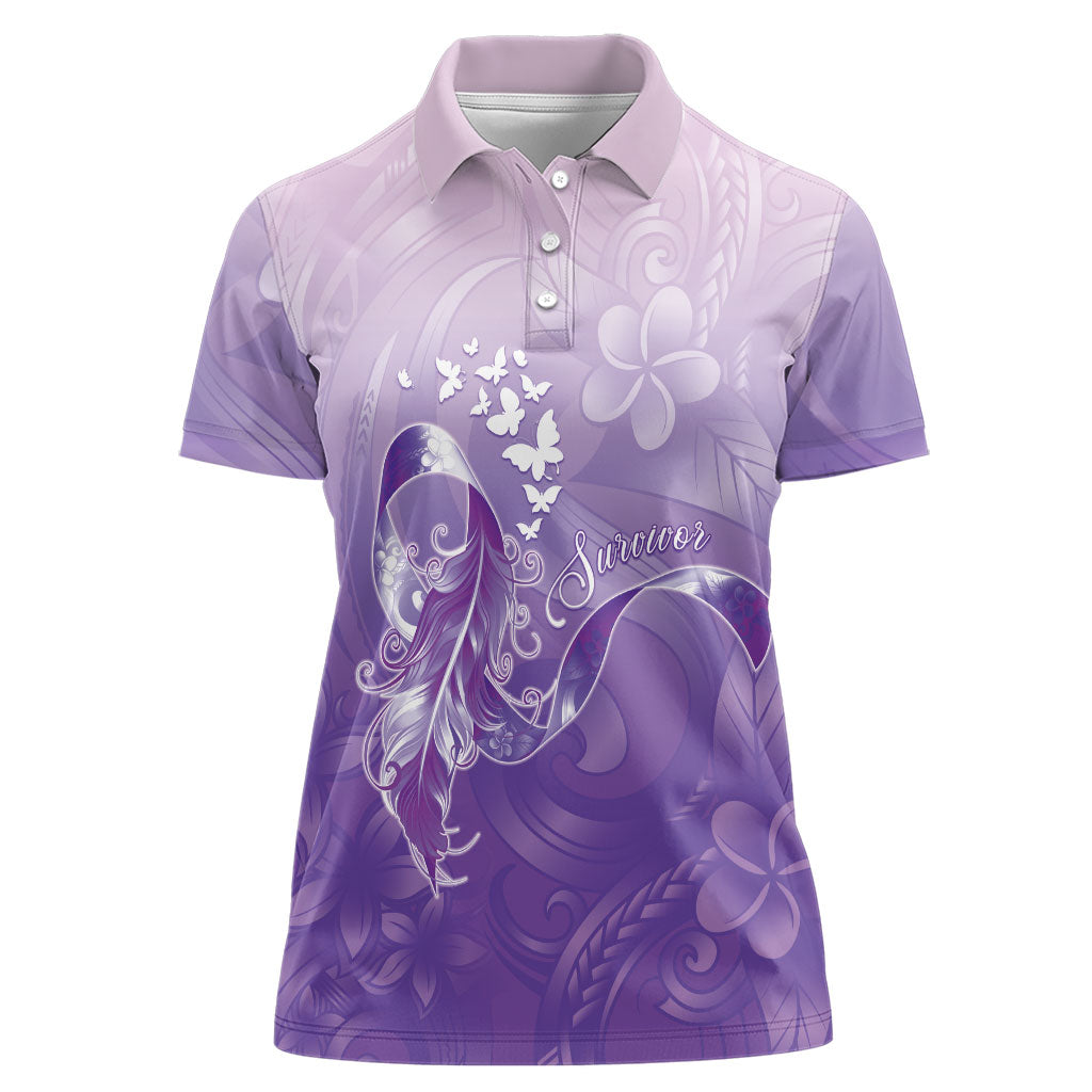 Lupus Awareness Month Women Polo Shirt Polynesian Style LT05 Female Lilac - Polynesian Pride
