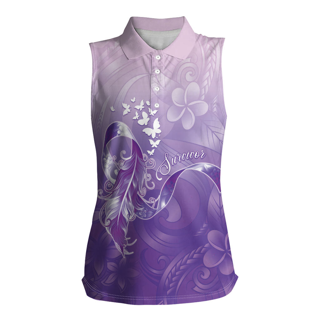 Lupus Awareness Month Women Sleeveless Polo Shirt Polynesian Style LT05 Female Lilac - Polynesian Pride