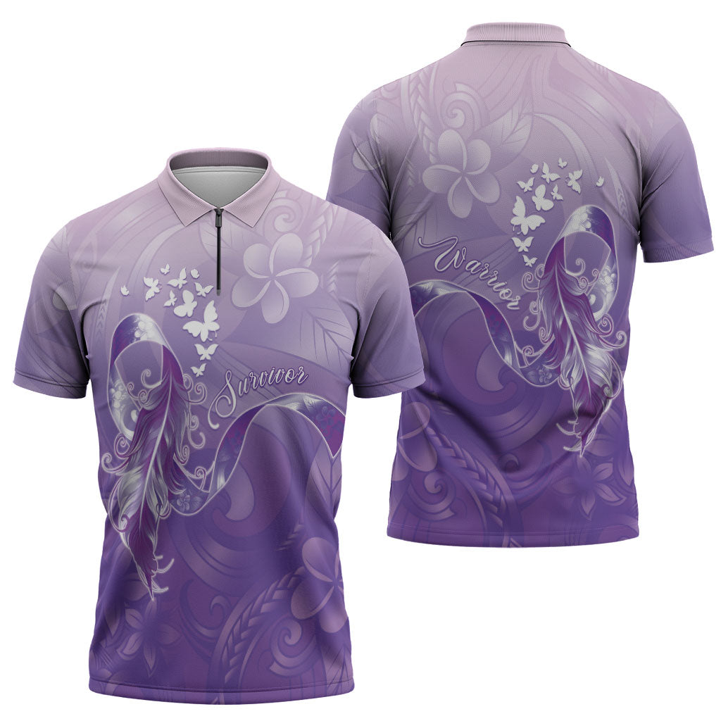 Lupus Awareness Month Zipper Polo Shirt Polynesian Style LT05 - Polynesian Pride