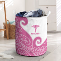 Personalised New Zealand Nurse Laundry Basket Maori Koru Pink Version LT05 Pink - Polynesian Pride