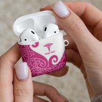 Personalised New Zealand Nurse AirPods Case Maori Koru Pink Version LT05 - Polynesian Pride