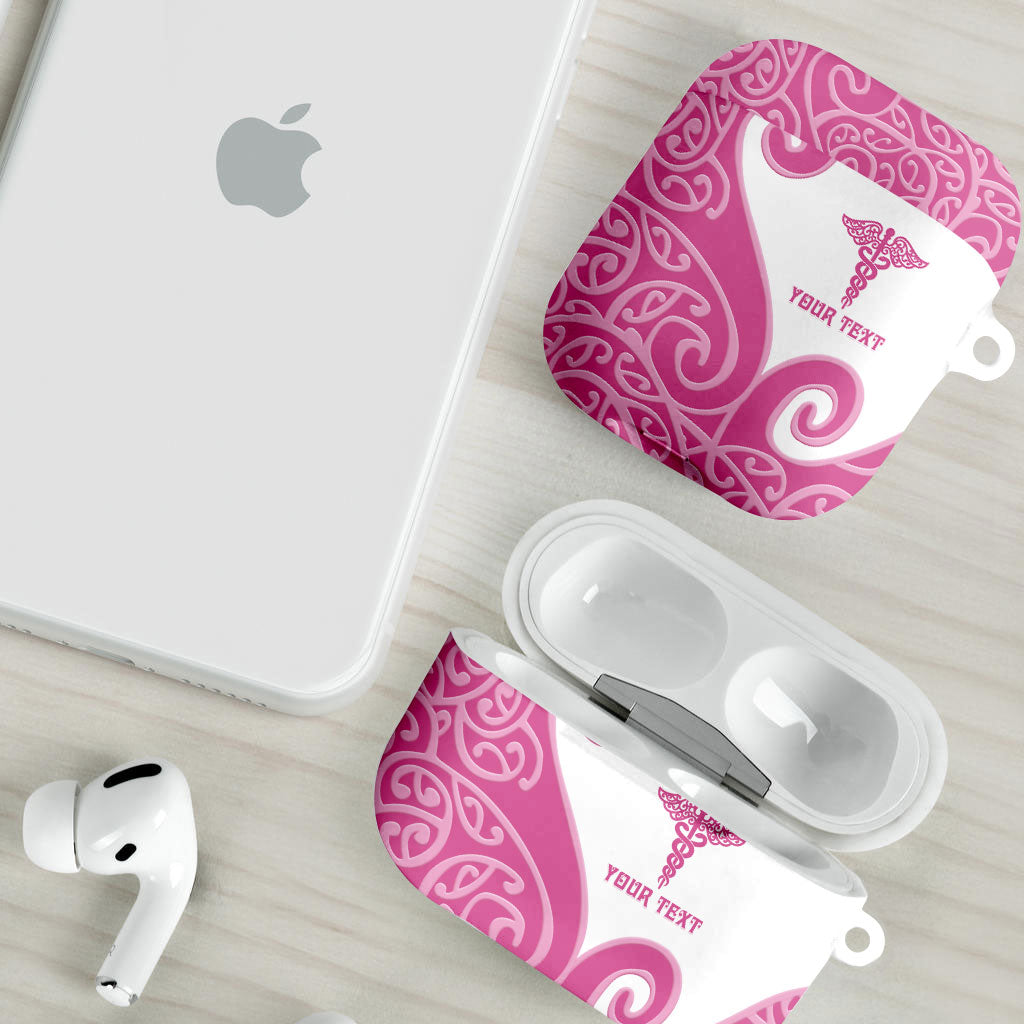 Personalised New Zealand Nurse AirPods Case Maori Koru Pink Version LT05 - Polynesian Pride