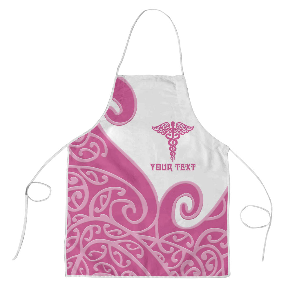 Personalised New Zealand Nurse Apron Maori Koru Pink Version