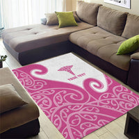 Personalised New Zealand Nurse Area Rug Maori Koru Pink Version LT05 - Polynesian Pride