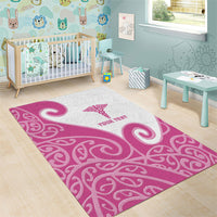 Personalised New Zealand Nurse Area Rug Maori Koru Pink Version LT05 - Polynesian Pride