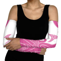 Personalised New Zealand Nurse Arm Sleeves Maori Koru Pink Version LT05 - Polynesian Pride