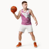 Personalised New Zealand Nurse Basketball Jersey Maori Koru Pink Version LT05 - Polynesian Pride