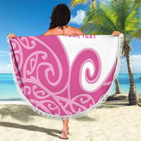 Personalised New Zealand Nurse Beach Blanket Maori Koru Pink Version LT05 - Polynesian Pride