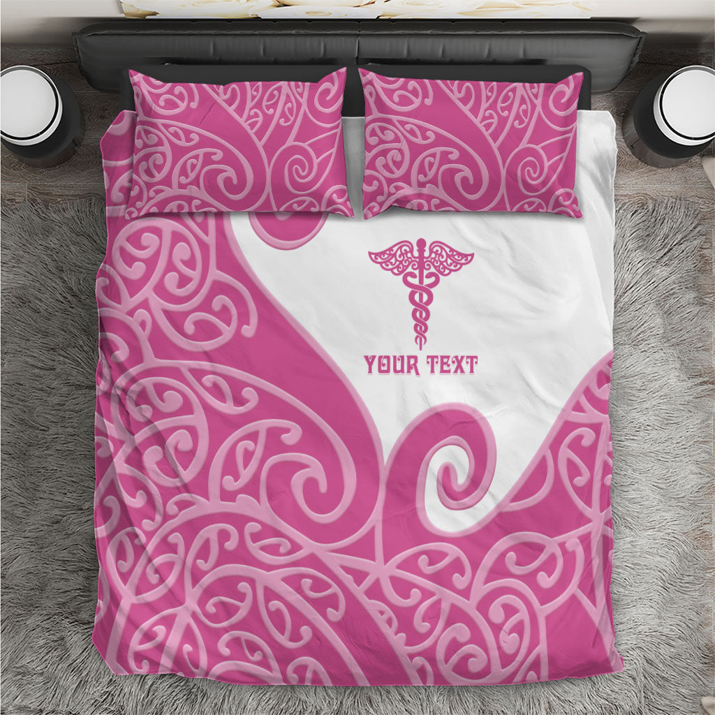 Personalised New Zealand Nurse Bedding Set Maori Koru Pink Version LT05 Pink - Polynesian Pride