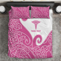 Personalised New Zealand Nurse Bedding Set Maori Koru Pink Version LT05 Pink - Polynesian Pride