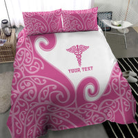 Personalised New Zealand Nurse Bedding Set Maori Koru Pink Version LT05 - Polynesian Pride