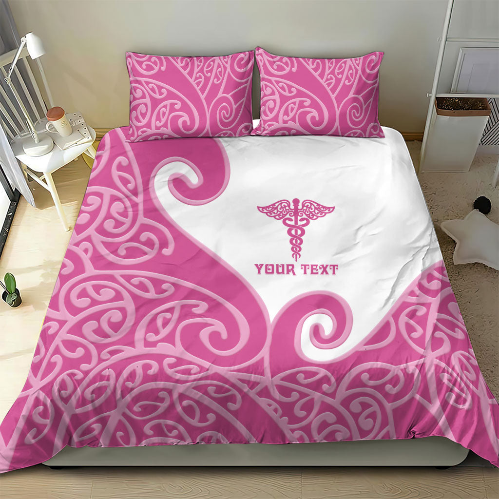Personalised New Zealand Nurse Bedding Set Maori Koru Pink Version LT05 - Polynesian Pride