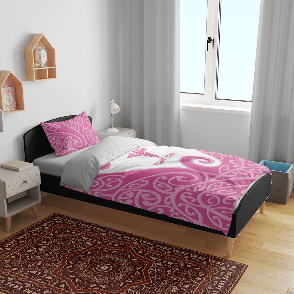 Personalised New Zealand Nurse Bedding Set Maori Koru Pink Version LT05 - Polynesian Pride