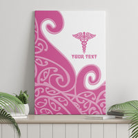 Personalised New Zealand Nurse Canvas Wall Art Maori Koru Pink Version