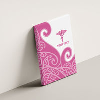 Personalised New Zealand Nurse Canvas Wall Art Maori Koru Pink Version