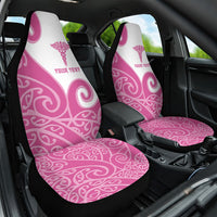 Personalised New Zealand Nurse Car Seat Cover Maori Koru Pink Version LT05 One Size Pink - Polynesian Pride