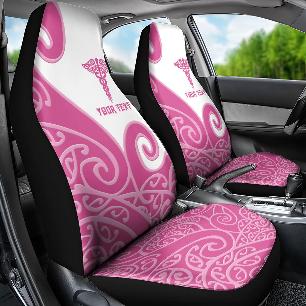 Personalised New Zealand Nurse Car Seat Cover Maori Koru Pink Version LT05 - Polynesian Pride