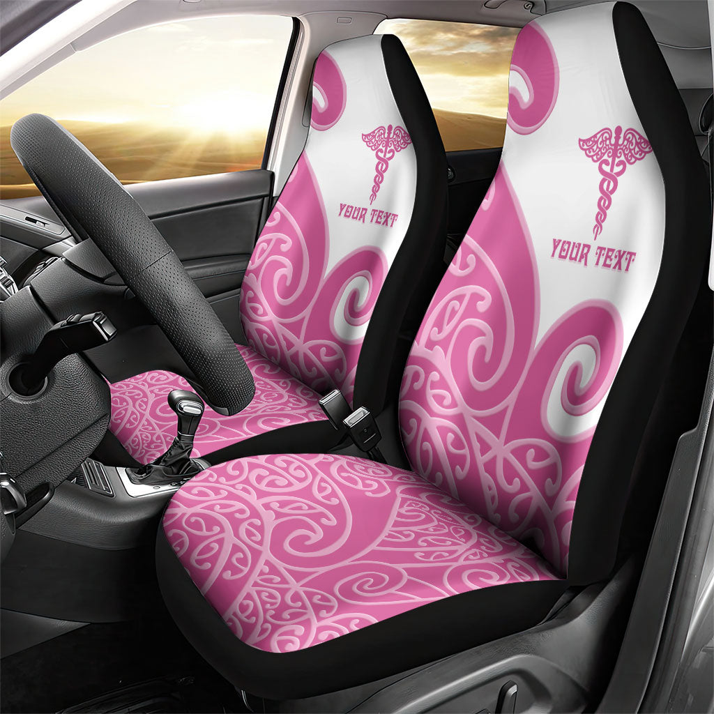 Personalised New Zealand Nurse Car Seat Cover Maori Koru Pink Version LT05 - Polynesian Pride