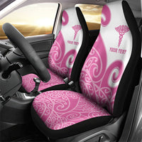 Personalised New Zealand Nurse Car Seat Cover Maori Koru Pink Version LT05 - Polynesian Pride