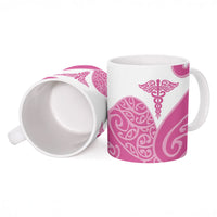 Personalised New Zealand Nurse Ceramic Mug Maori Koru Pink Version LT05 - Polynesian Pride