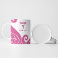 Personalised New Zealand Nurse Ceramic Mug Maori Koru Pink Version LT05 - Polynesian Pride
