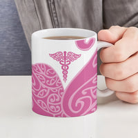 Personalised New Zealand Nurse Ceramic Mug Maori Koru Pink Version LT05 - Polynesian Pride