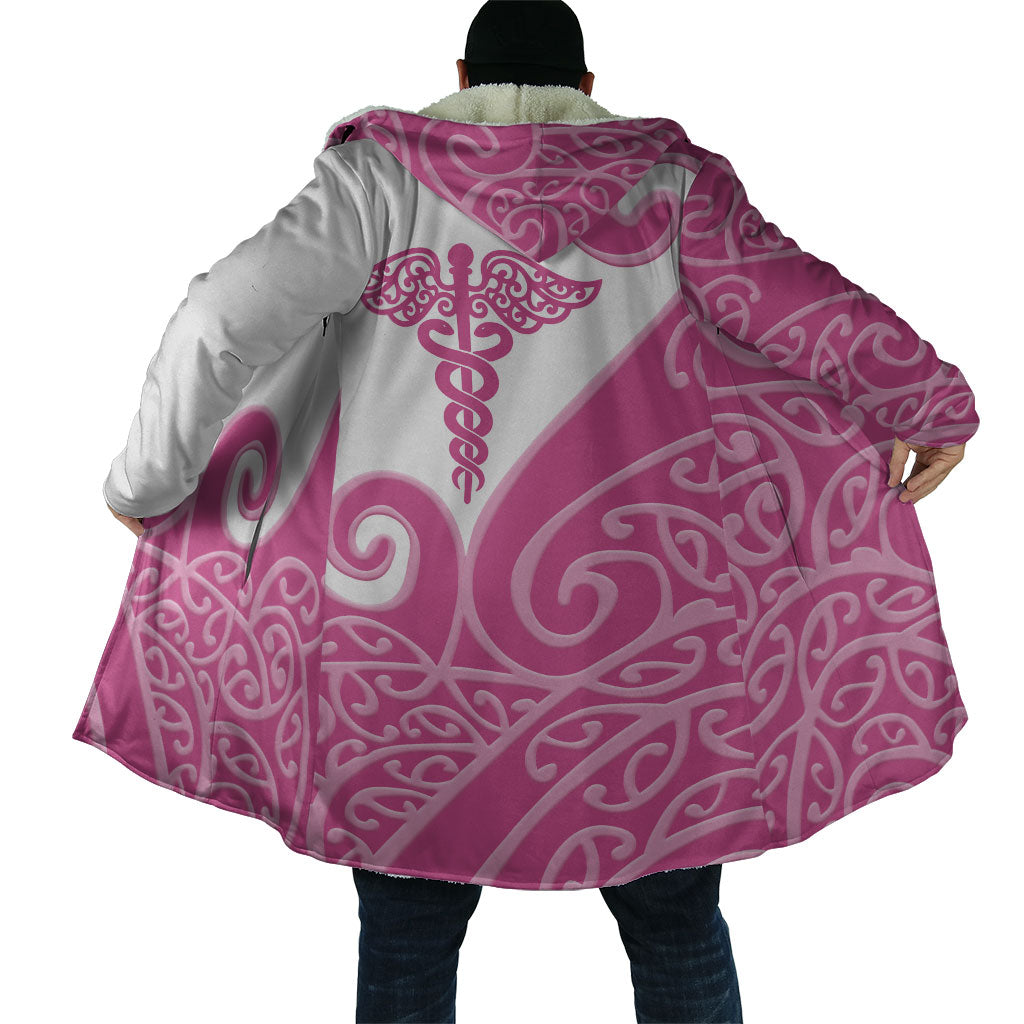 Personalised New Zealand Nurse Cloak Maori Koru Pink Version LT05 - Polynesian Pride