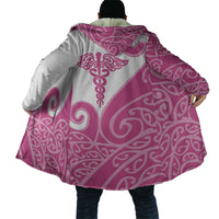Personalised New Zealand Nurse Cloak Maori Koru Pink Version LT05 - Polynesian Pride