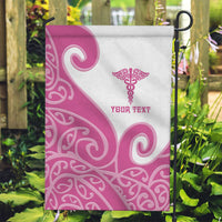 Personalised New Zealand Nurse Garden Flag Maori Koru Pink Version