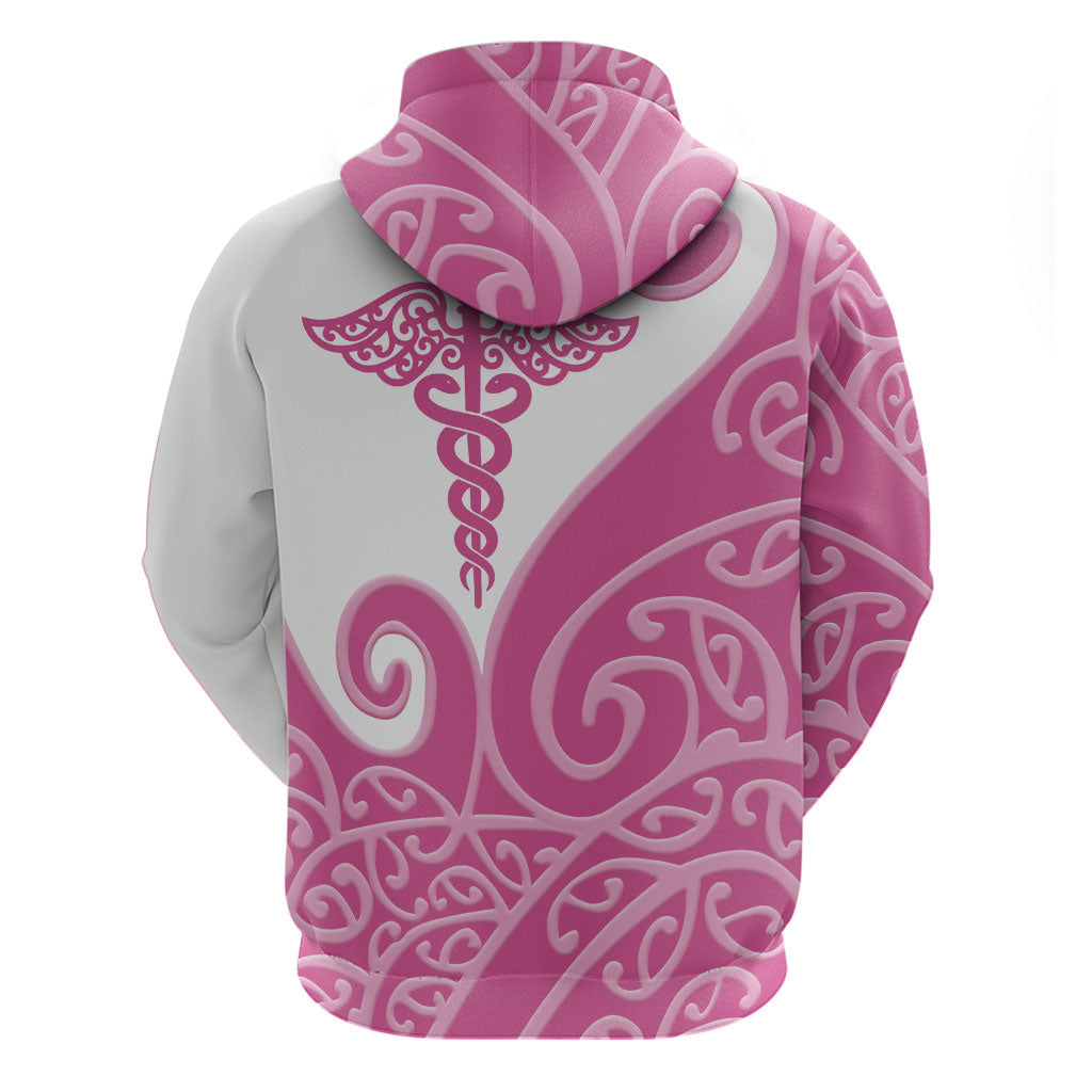 Personalised New Zealand Nurse Hoodie Maori Koru Pink Version LT05 - Polynesian Pride
