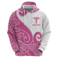 Personalised New Zealand Nurse Hoodie Maori Koru Pink Version LT05 - Polynesian Pride