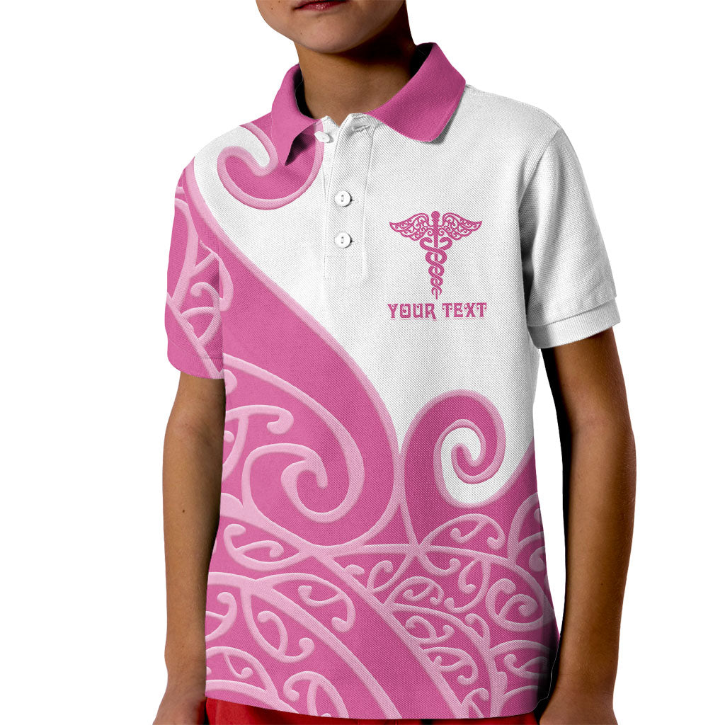 Personalised New Zealand Nurse Kid Polo Shirt Maori Koru Pink Version LT05 Kid Pink - Polynesian Pride