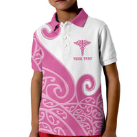 Personalised New Zealand Nurse Kid Polo Shirt Maori Koru Pink Version LT05 Kid Pink - Polynesian Pride