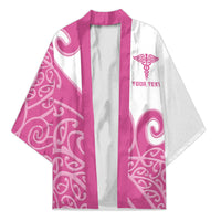 Personalised New Zealand Nurse Kimono Maori Koru Pink Version LT05 Unisex Pink - Polynesian Pride