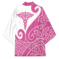 Personalised New Zealand Nurse Kimono Maori Koru Pink Version LT05 - Polynesian Pride