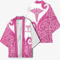 Personalised New Zealand Nurse Kimono Maori Koru Pink Version LT05 - Polynesian Pride