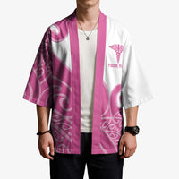 Personalised New Zealand Nurse Kimono Maori Koru Pink Version LT05 - Polynesian Pride