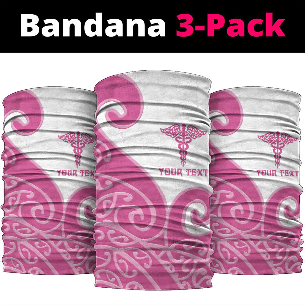 Personalised New Zealand Nurse Neck Gaiter Maori Koru Pink Version LT05 package One Size: 25*50cm Pink - Polynesian Pride