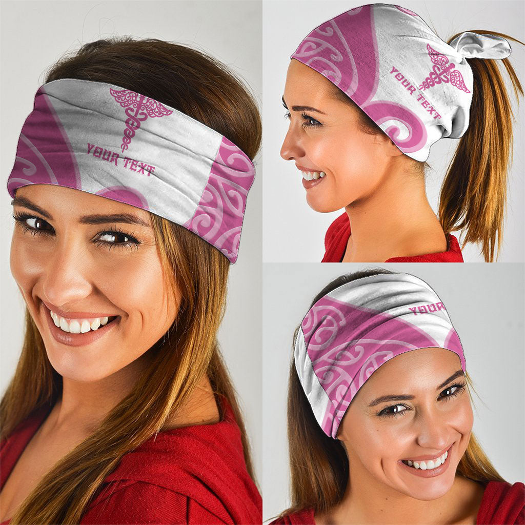 Personalised New Zealand Nurse Neck Gaiter Maori Koru Pink Version LT05 - Polynesian Pride
