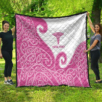 Personalised New Zealand Nurse Quilt Maori Koru Pink Version LT05 - Polynesian Pride