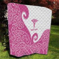 Personalised New Zealand Nurse Quilt Maori Koru Pink Version LT05 - Polynesian Pride