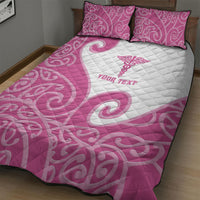 Personalised New Zealand Nurse Quilt Bed Set Maori Koru Pink Version LT05 - Polynesian Pride